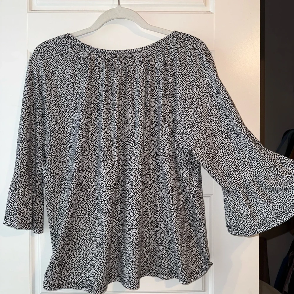 Michael‎ Kors Black and White Dotted Blouse